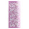 Sticker, Geburt/Wäscheleine, Spiegelfolie, rosa