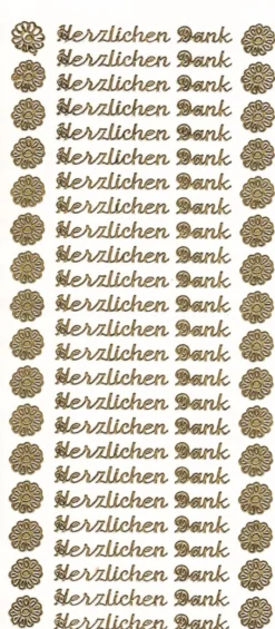 Sticker, Herzlichen Dank, gold