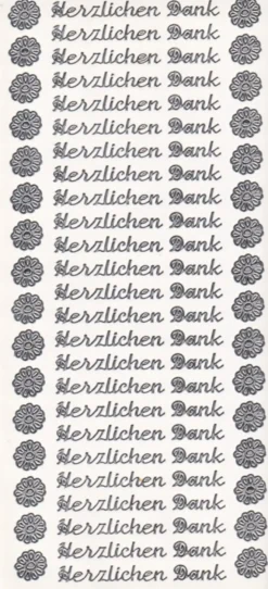 Sticker, Herzlichen Dank, silber