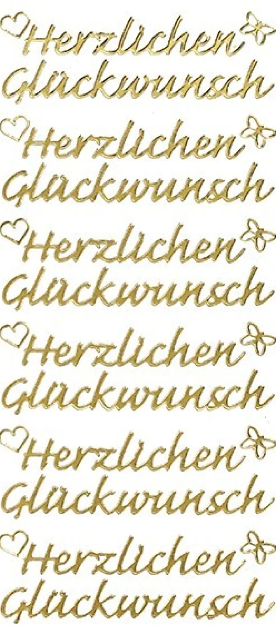 Sticker, Herzlichen Glückwunsch, Perlmuttfolie, gold