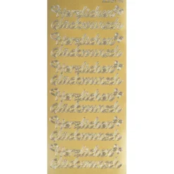 Sticker, Herzlichen Glückwunsch, Perlmuttfolie, gold