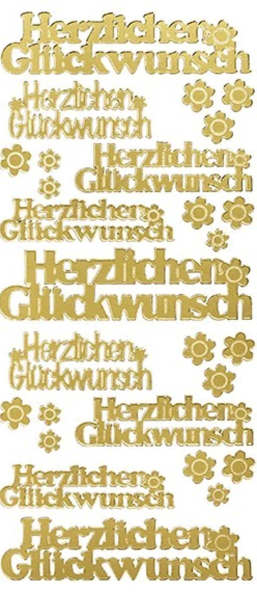 Sticker, Herzlichen Glückwunsch, gold