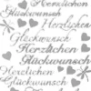 Sticker, Herzlichen Glückwunsch, Perlmuttfolie, silber