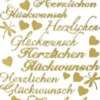 Sticker, Herzlichen Glückwunsch, Perlmuttfolie, gold
