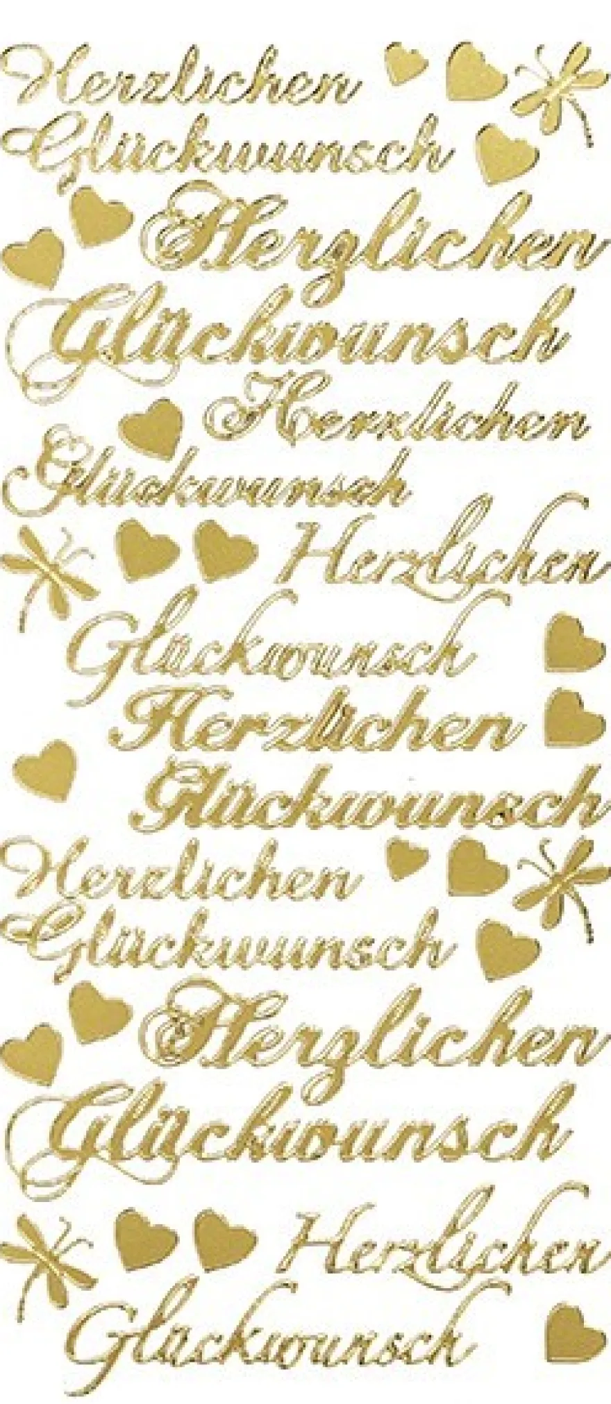 Sticker, Herzlichen Glückwunsch, Perlmuttfolie, gold