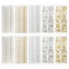 Sticker, Hochzeit 3, Perlmutt- und Lackfolie, 5 verschiedene Designs, 10 Bogen