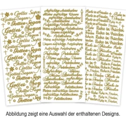 Sticker, Kondolenz, verschiedene Designs in Silber, Gold und Schwarz, 10 Bogen