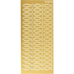 Sticker, Konfirmation/Fisch, gold