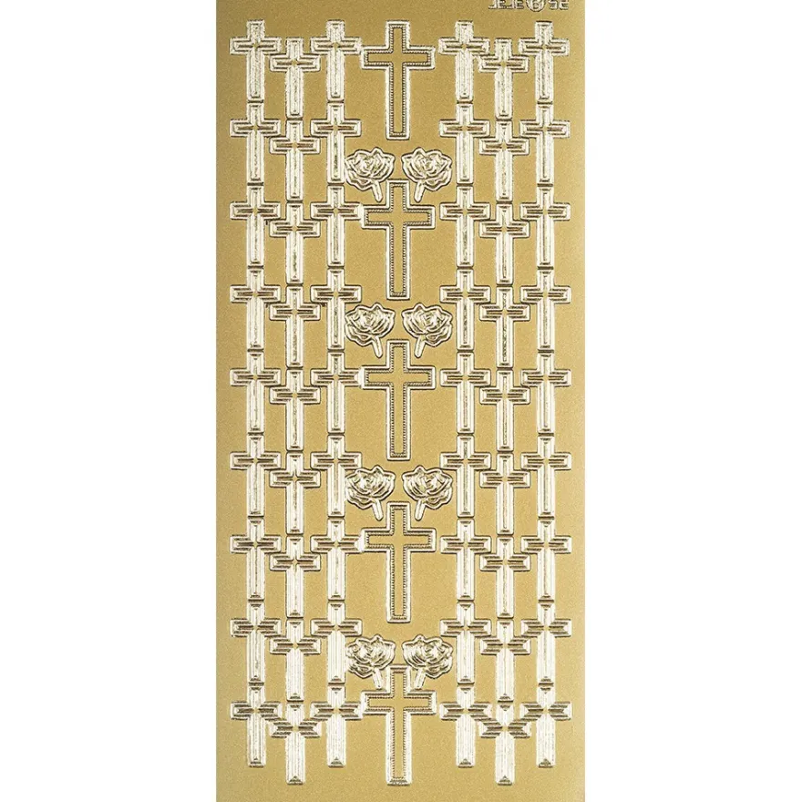 Sticker, Kreuze 2, Perlmuttfolie, gold