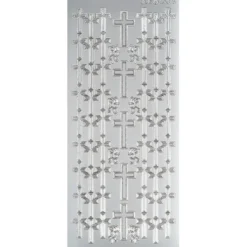 Sticker, Kreuze 2, Perlmuttfolie, silber