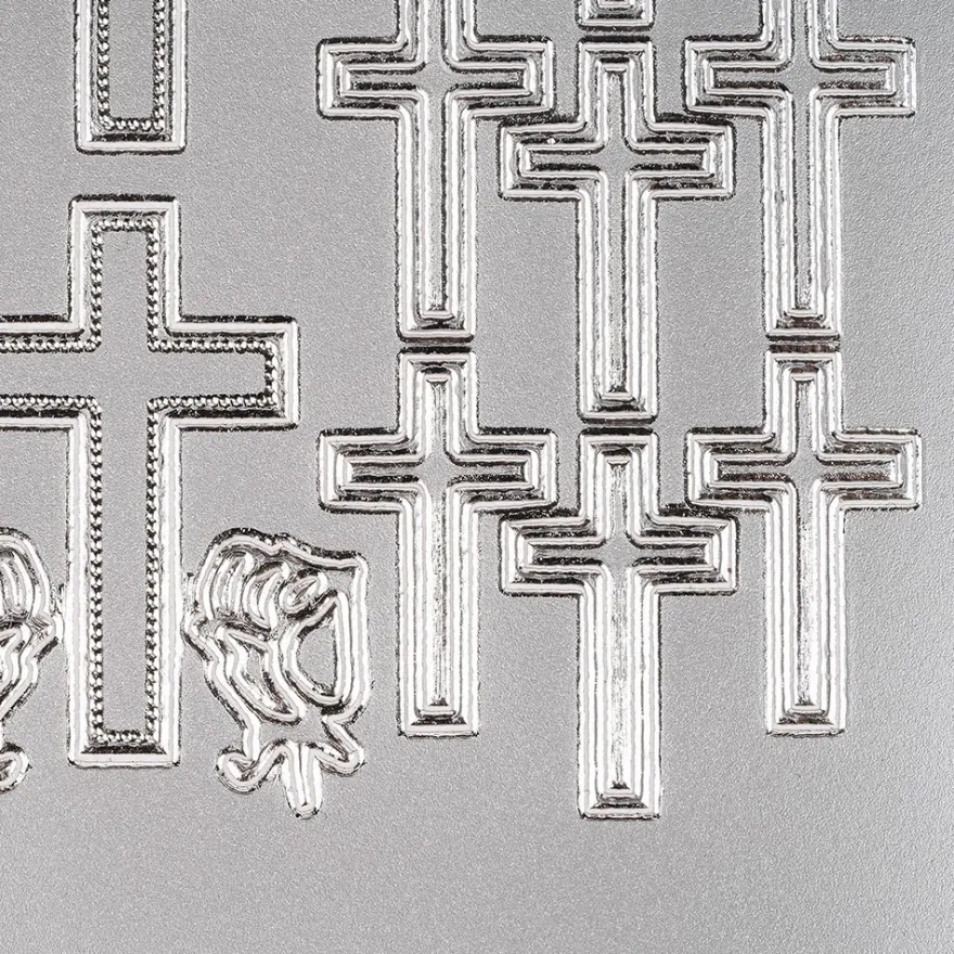 Sticker, Kreuze 2, Perlmuttfolie, silber