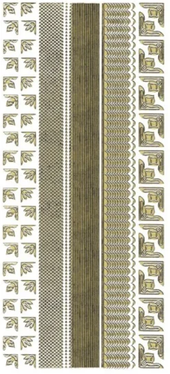 Sticker, Linien und Eck-Ornamente, gold