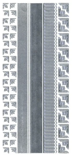 Sticker, Linien und Eck-Ornamente, silber