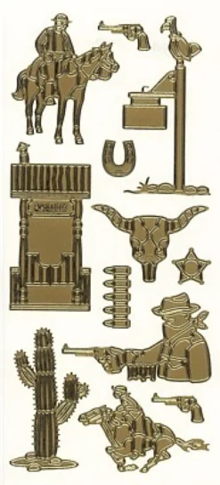 Sticker, Motiv Cowboy, gold