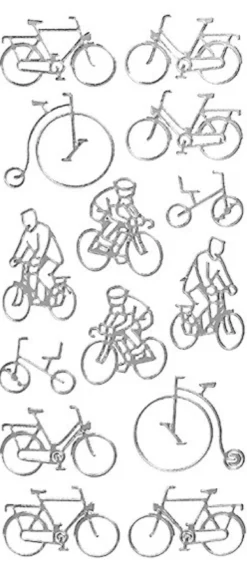 Sticker, Motiv Fahrrad, silber