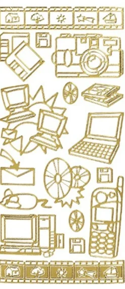 Sticker, Motiv PC, Foto etc., gold