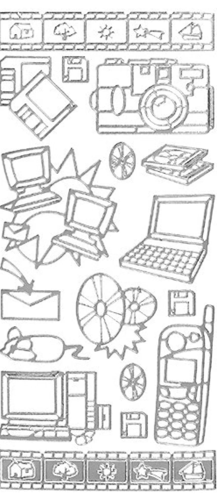 Sticker, Motiv PC, Foto etc., silber