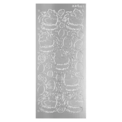 Sticker Ostereier & Hennen, silber