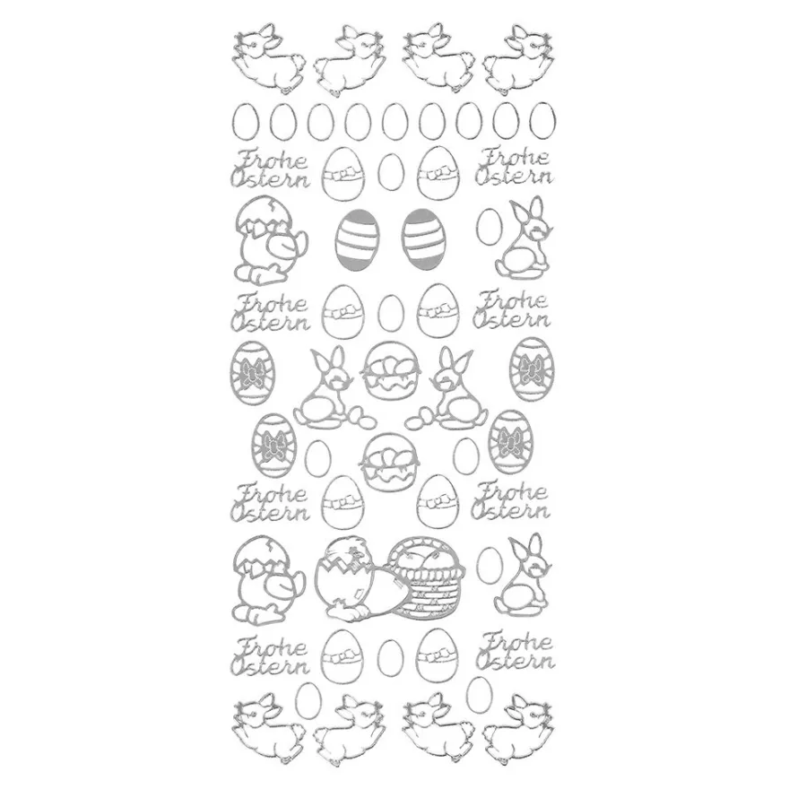 Sticker Ostermotive gemischt, silber