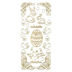 Sticker Ostermotiv Hase und Ei, gold