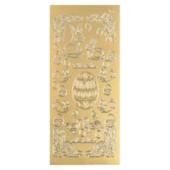 Sticker Ostermotiv Hase und Ei, gold