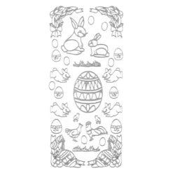 Sticker, Ostermotiv Hase und Ei, silber