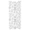 Sticker, Ostermotiv Hase und Huhn, silber