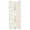Sticker, Ostermotiv Hase und Huhn, gold