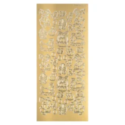 Sticker, Ostermotiv Hase und Huhn, gold