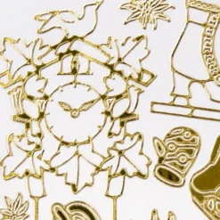 Sticker, Schlittschuhe & Kuckucksuhren, Spiegelfolie, gold