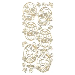 Sticker Schmuck-Ostereier, gold