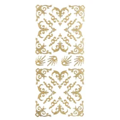 Sticker, Schnörckel-Ecken, Perlmuttfolie, gold