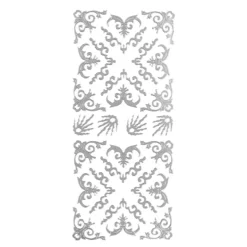Sticker, Schnörckel-Ecken, Perlmuttfolie, silber