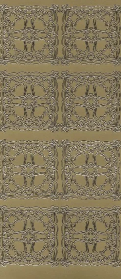 Sticker, Schnörkel-Quadrate, gold