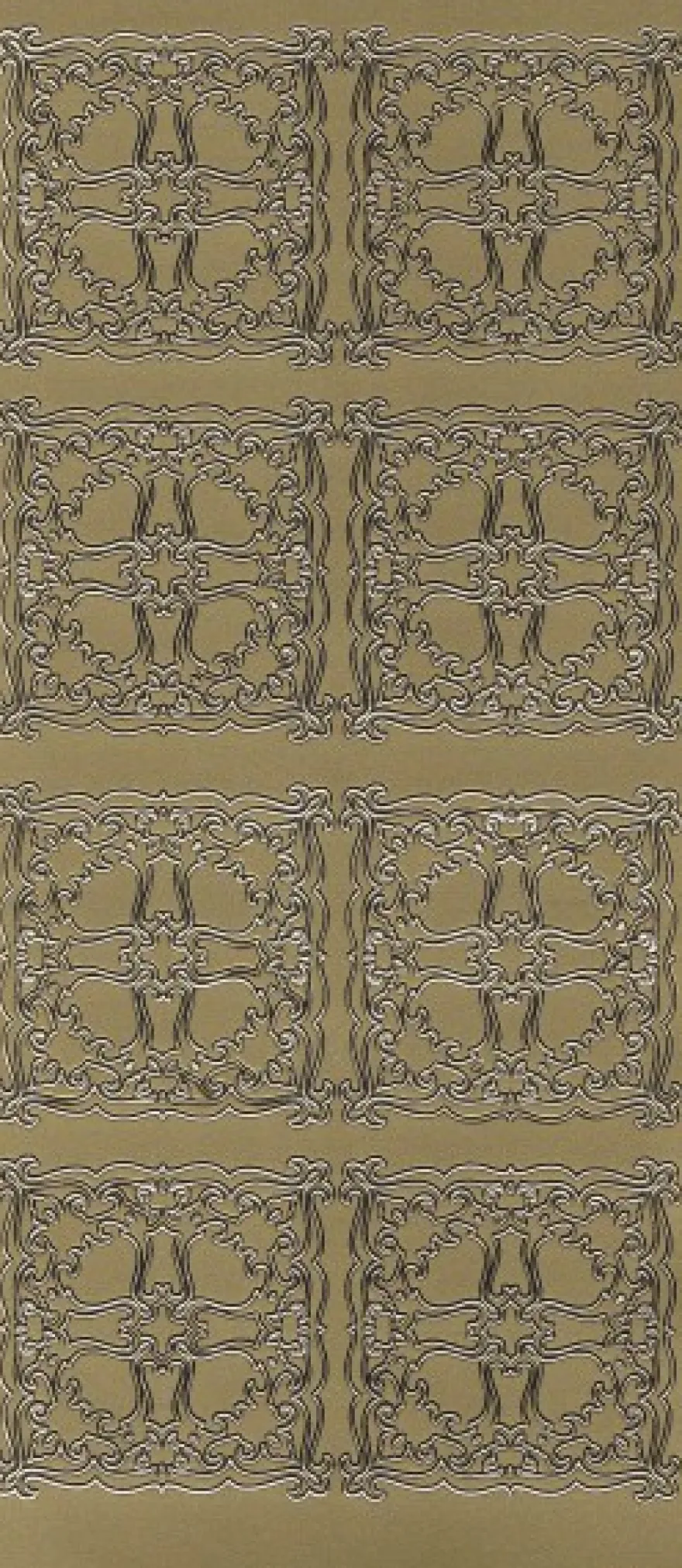 Sticker, Schnörkel-Quadrate, gold
