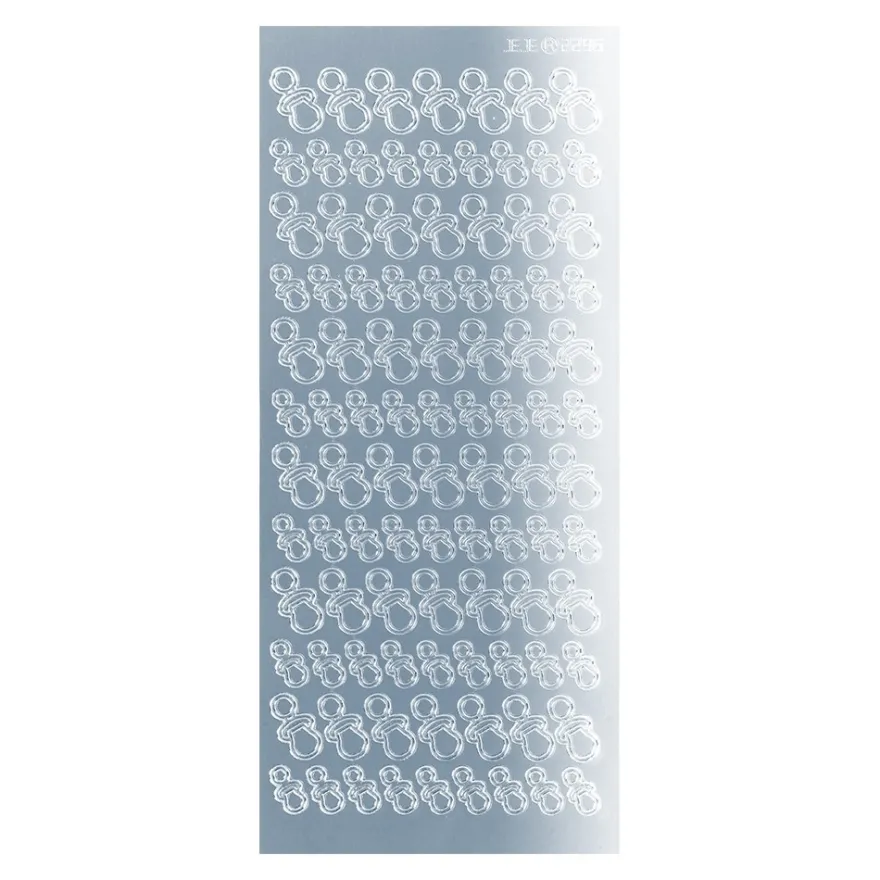 Sticker, Schnuller, Spiegelfolie, hellblau