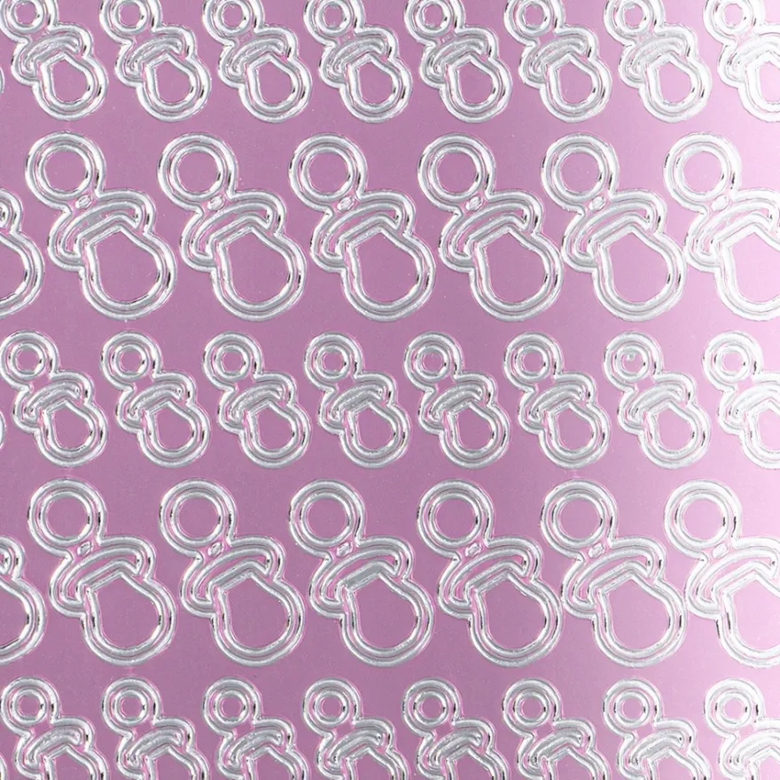 Sticker, Schnuller, Spiegelfolie, rosa