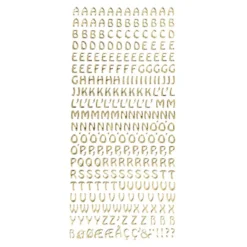 Sticker, Schrift, ABC Großbuchstaben, Spiegelfolie, gold