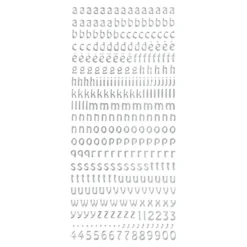 Sticker, Schrift, abc, Kleinbuchstaben, Spiegelfolie, silber