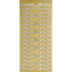 Sticker, Schrift, Alles Gute, Perlmuttfolie, gold