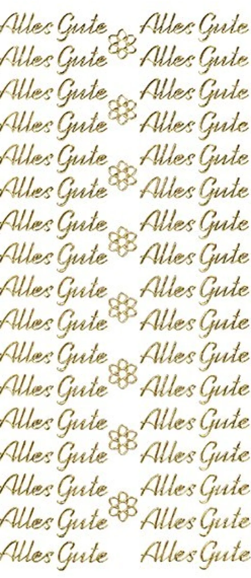Sticker, Schrift, Alles Gute, Perlmuttfolie, gold