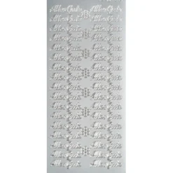 Sticker, Schrift, Alles Gute, Perlmuttfolie, silber