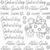 Sticker, Schrift, Alles Gute zum Geburtstag, Perlmuttfolie, silber