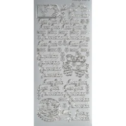 Sticker, Schrift, Alles Gute zum Geburtstag, Perlmuttfolie, silber