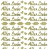 Sticker, Schrift, Alles Liebe, Perlmuttfolie, gold