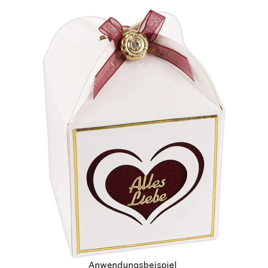 Sticker, Schrift, Alles Liebe, Perlmuttfolie, gold