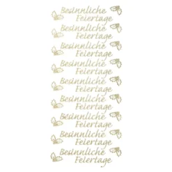 Sticker, Schrift, Besinnliche Feiertage, Perlmuttfolie, gold