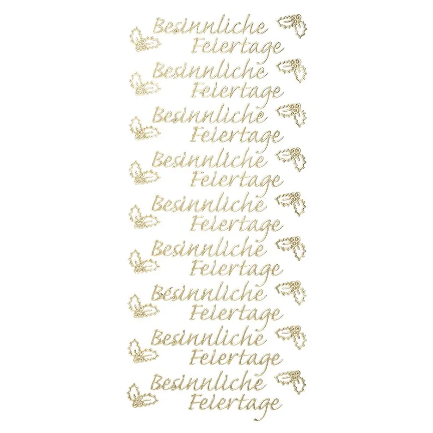 Sticker, Schrift, Besinnliche Feiertage, Perlmuttfolie, gold