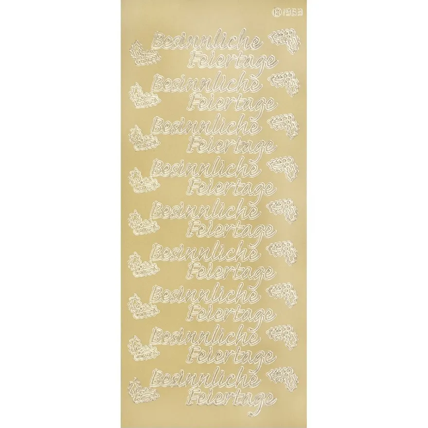 Sticker, Schrift, Besinnliche Feiertage, Perlmuttfolie, gold