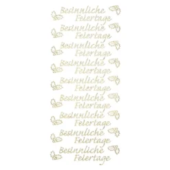 Sticker, Schrift, Besinnliche Feiertage, Spiegelfolie, gold